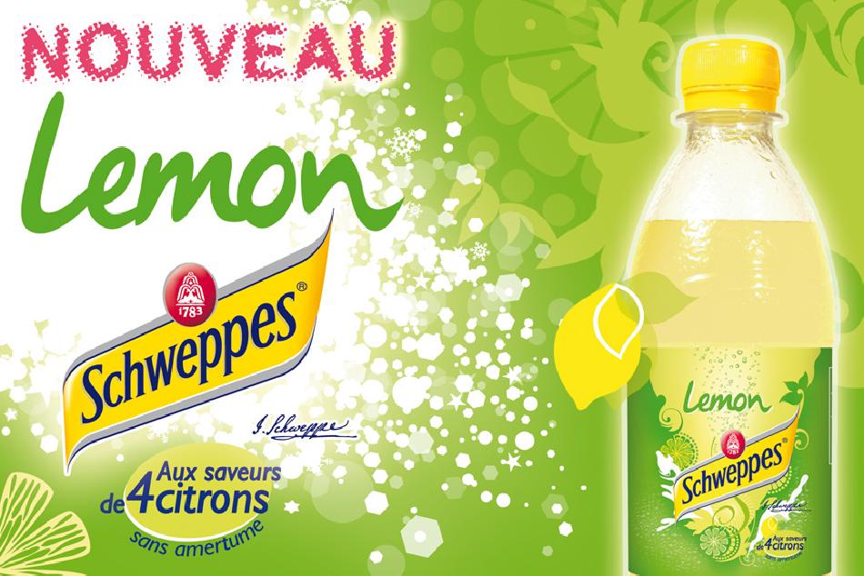 PLV et encart publicitaire Schweppes