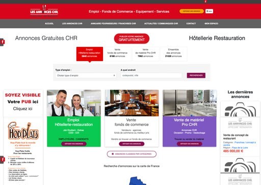 Site d'annonces pour : Emploi - Fonds de Commerce - Equipement - Services CHR